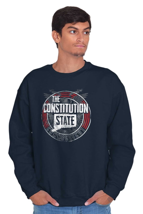 Connecticut Distressed Retro State Unisex Plus Size Sweatshirt Brisco Brands 5X