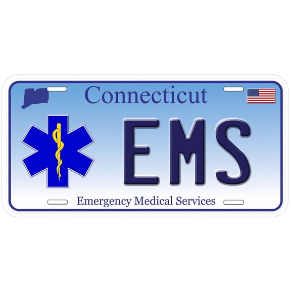 Connecticut EMS Novelty Car Auto License Plate