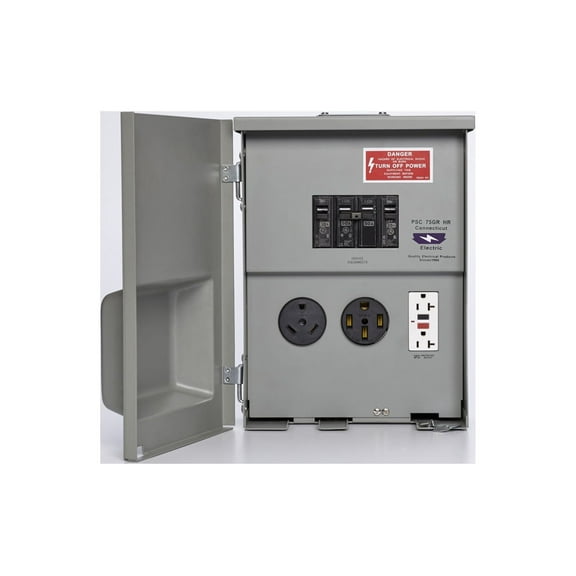 Connecticut Electric CESMPSC75GRHR RV Power Outlet 120/240V 20A GFCI + 30A + 50A w/Breakers