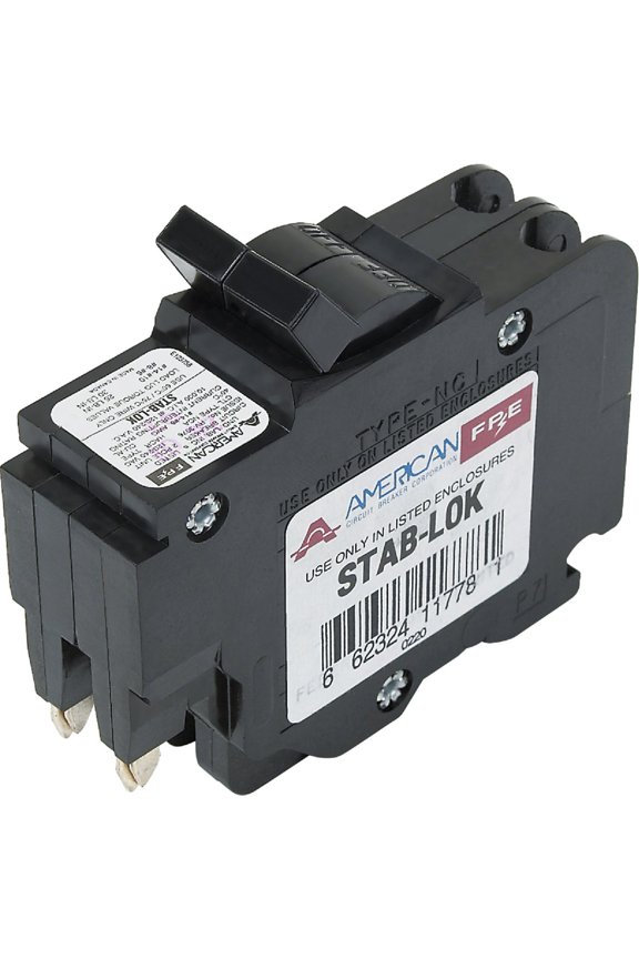 Electric Ubif0250 Double Pole Thin Circuit Breaker, 50 Amp Indoor & Outdoor Use, NEC-Compliant