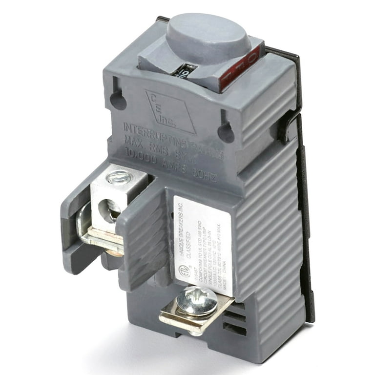 Connecticut Electric 20 Amp Single Pole Circuit Breaker, Pushmatic