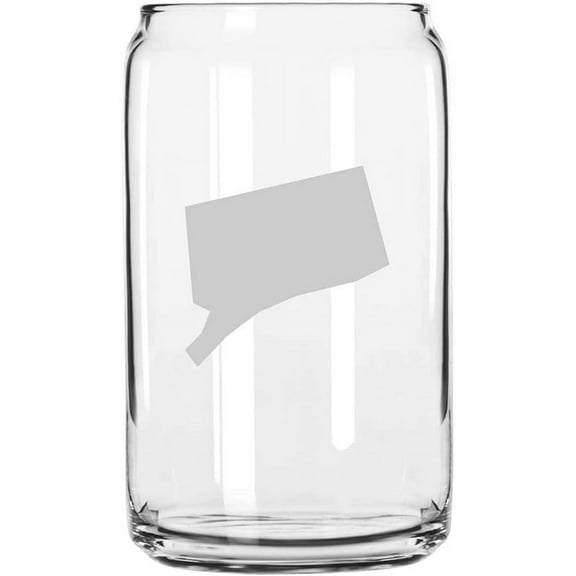 Connecticut Home States Etched 16oz Libbey Can Glass