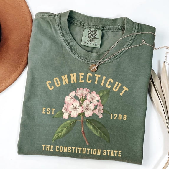 Connecticut Mountain Laurel Flower Vintage New England Floral Graphic ...