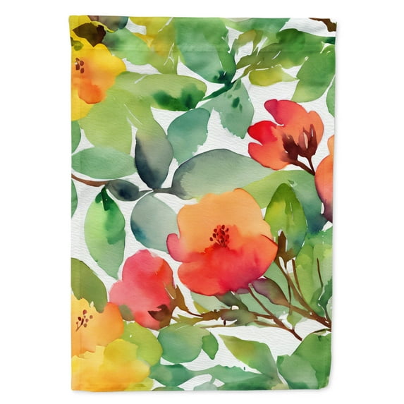 Connecticut Mountain Laurels in Watercolor Garden Flag 11.25 in x 15.5 in