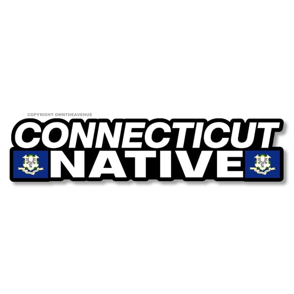 Connecticut Native Flag Car Truck Window Bumper Laptop Sticker Decal 6"