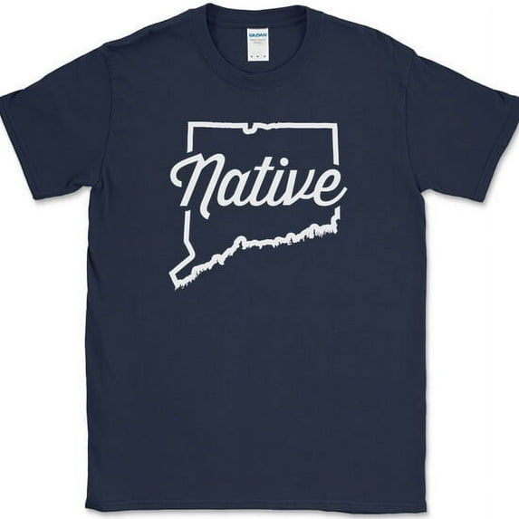 Connecticut Native T-Shirt Funny Humor State Pride Location Gift Tee - Navy, L