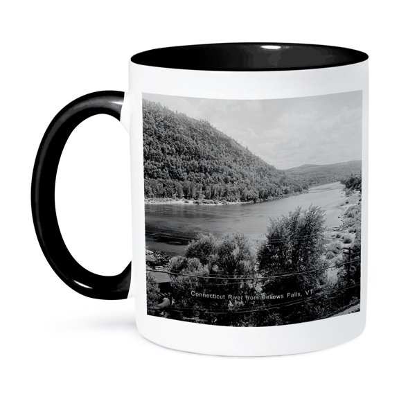 Connecticut River From Bellows Falls, Vt (Vintage To 1906), 11oz Two-Tone Black Mug
