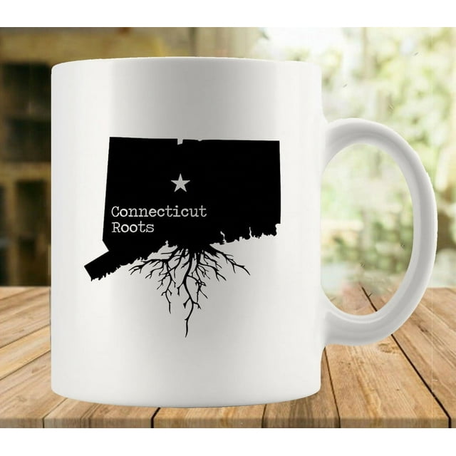 Connecticut Roots State Map Ct Coffee Lovers Cup, Great Novelty Gift ...