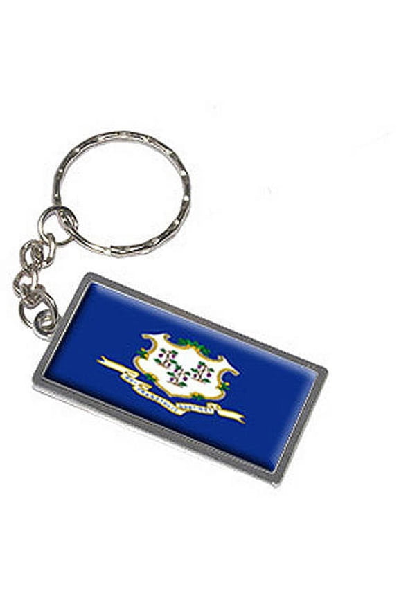 Connecticut State Flag Keychain Key Chain Ring