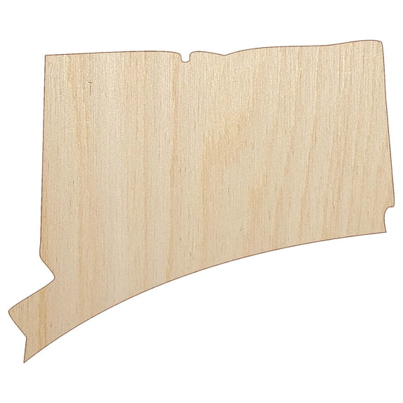 Connecticut State Silhouette Wood Shape Unfinished Piece Cutout Craft DIY Projects - 6.25 Inch Size - 1/8 Inch Thick