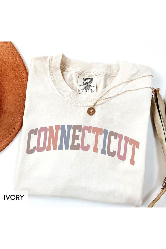 Connecticut State Travel Him Her Cute Retro Ct Trip Spring T-Shirt