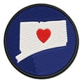 thumbnail image 1 of Connecticut State with Heart Applique Multi-Color Embroidered Hook & Loop Patch - 3.5 Inch Large, 1 of 5