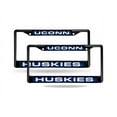 thumbnail image 1 of Connecticut UCONN Huskies NCAA Black Metal (Set of 2) Laser Cut License Plate Frames, 1 of 5