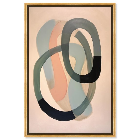Connecting Circles Canvas Geometric Art Prints by Art Remedy, Gold Frame, 30" x 45"
