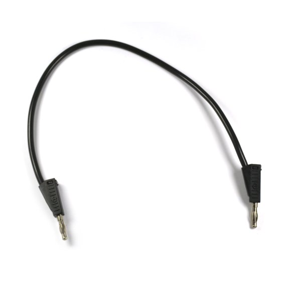 Connecting Lead, Black, 12" - Insulated, Stackable Plugs - Banana Plugs, 4mm plug ends - Eisco Labs