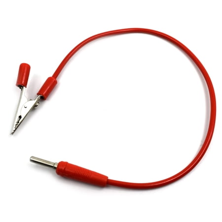 Connecting Lead, Red, 12" -Insulated - Alligator Clip, 4mm plug ends - Eisco Labs