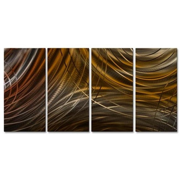 Connecting Rings III Wall Decor, Gold, Orange & Silver - Large