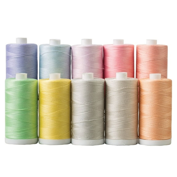 Connecting Threads Rainbow Cotton Quilting Thread Spool Set (Set of 10, Fairy Tale)