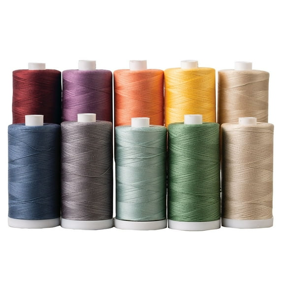 Connecting Threads Rainbow Cotton Quilting Thread Spool Set (Set of 10, Farmhouse)