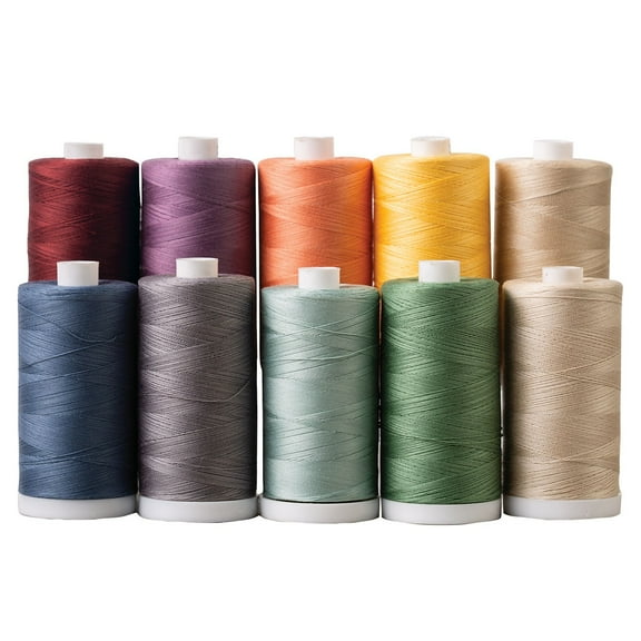 Connecting Threads Rainbow Cotton Quilting Thread Spool Set (Set of 10, Farmhouse)