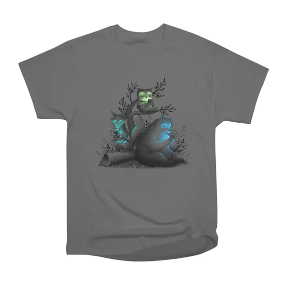 Connecting With The Forest Animals Using Phones T-Shirt Tee Gift For ...