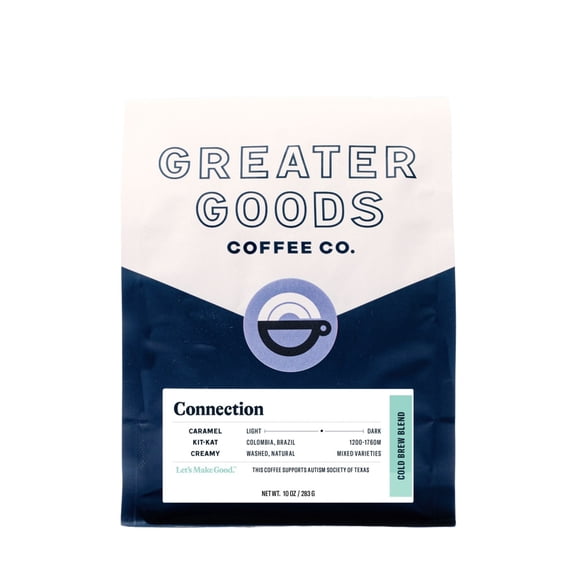 Connection - Cold Brew Blend - Roasted by Greater Goods Coffee Co. - Freshly Ground Coffee - 10oz Bag