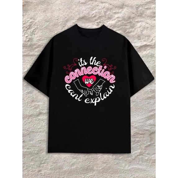 Greenink Connection Love mens black Perfect for exercise Classic Unisex Shirt Printed tshirts Casual Unisex Shirt Printed tshirts Vintage Unisex Shirt Crewneck tshirts