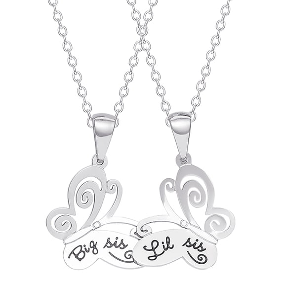 Connections from Hallmark Big Sis Lil Sis Butterfly Necklaces ...
