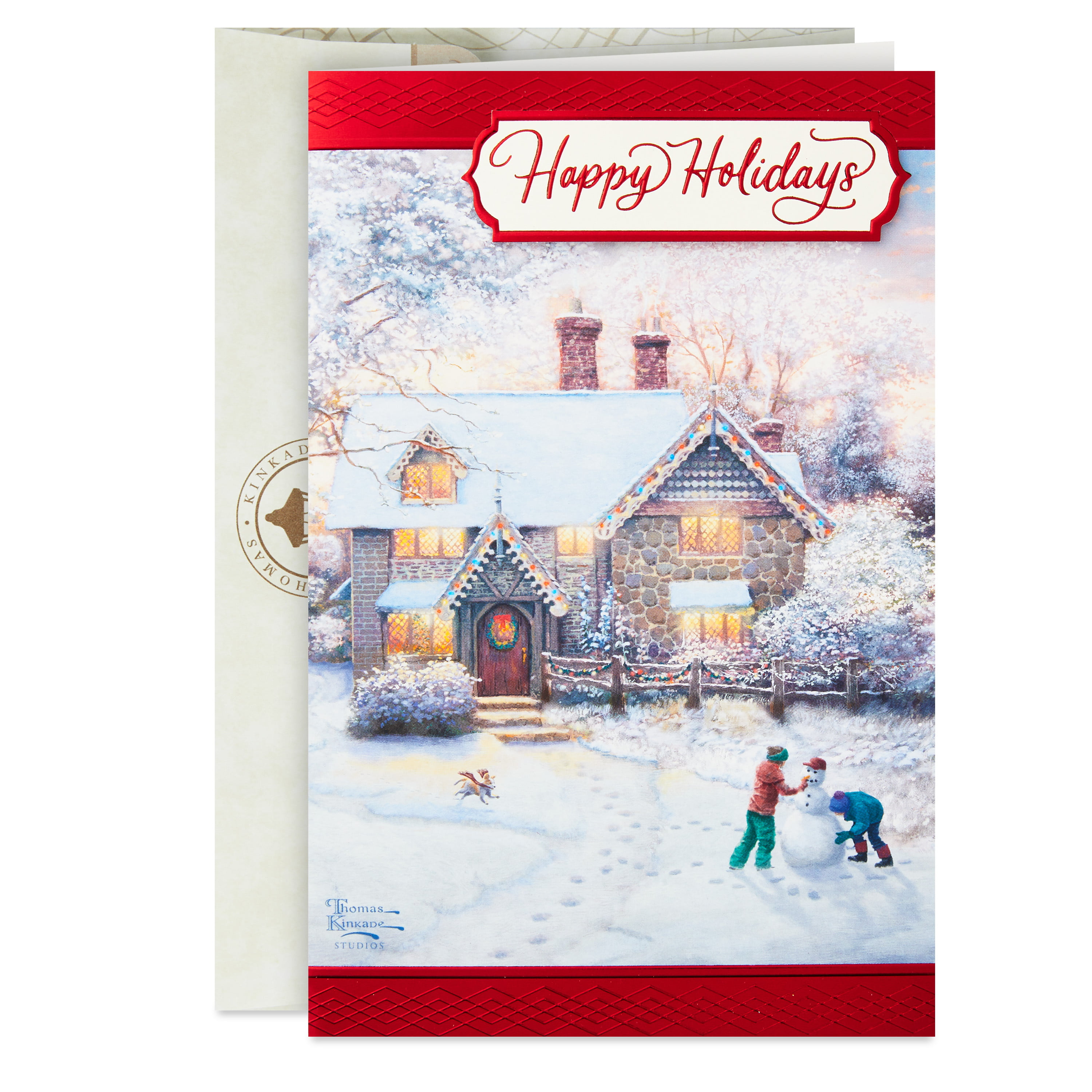 Connections from Hallmark Boxed Christmas Cards—Walmart Exclusive (Thomas Kinkade Gingerbread Cottage), 24 ct. - Walmart.com