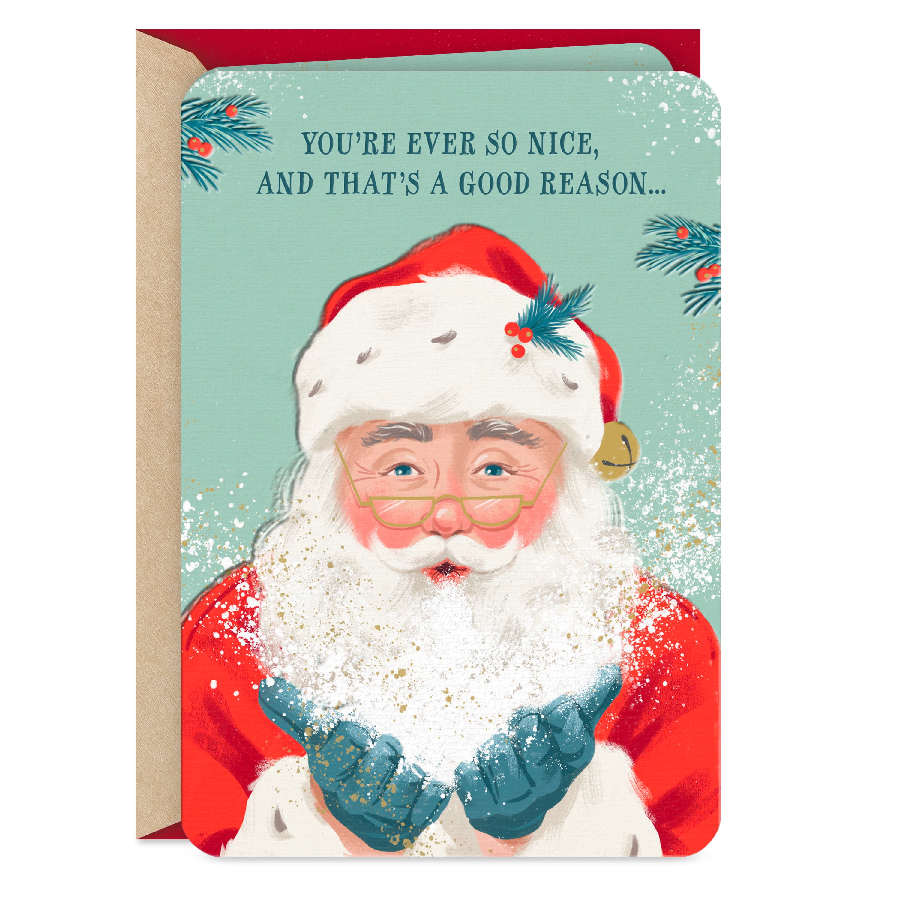 Hallmark Christmas Greeting Card (You're Ever So Nice Santa and Snow)
