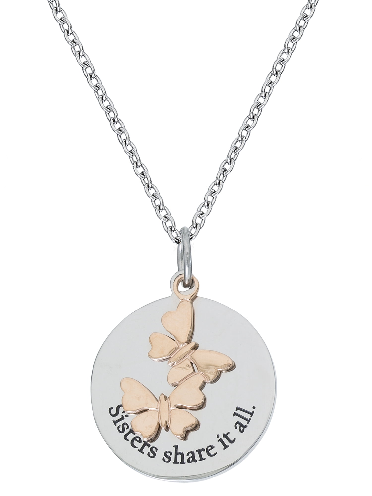 Connections from Hallmark Pendant in Pink, Stainless Steel, Includes Gift Box, 18” + 2” Extender