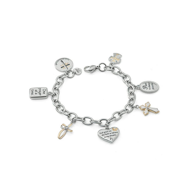 Connections from Hallmark Stainless Steel Faith Multi Charm