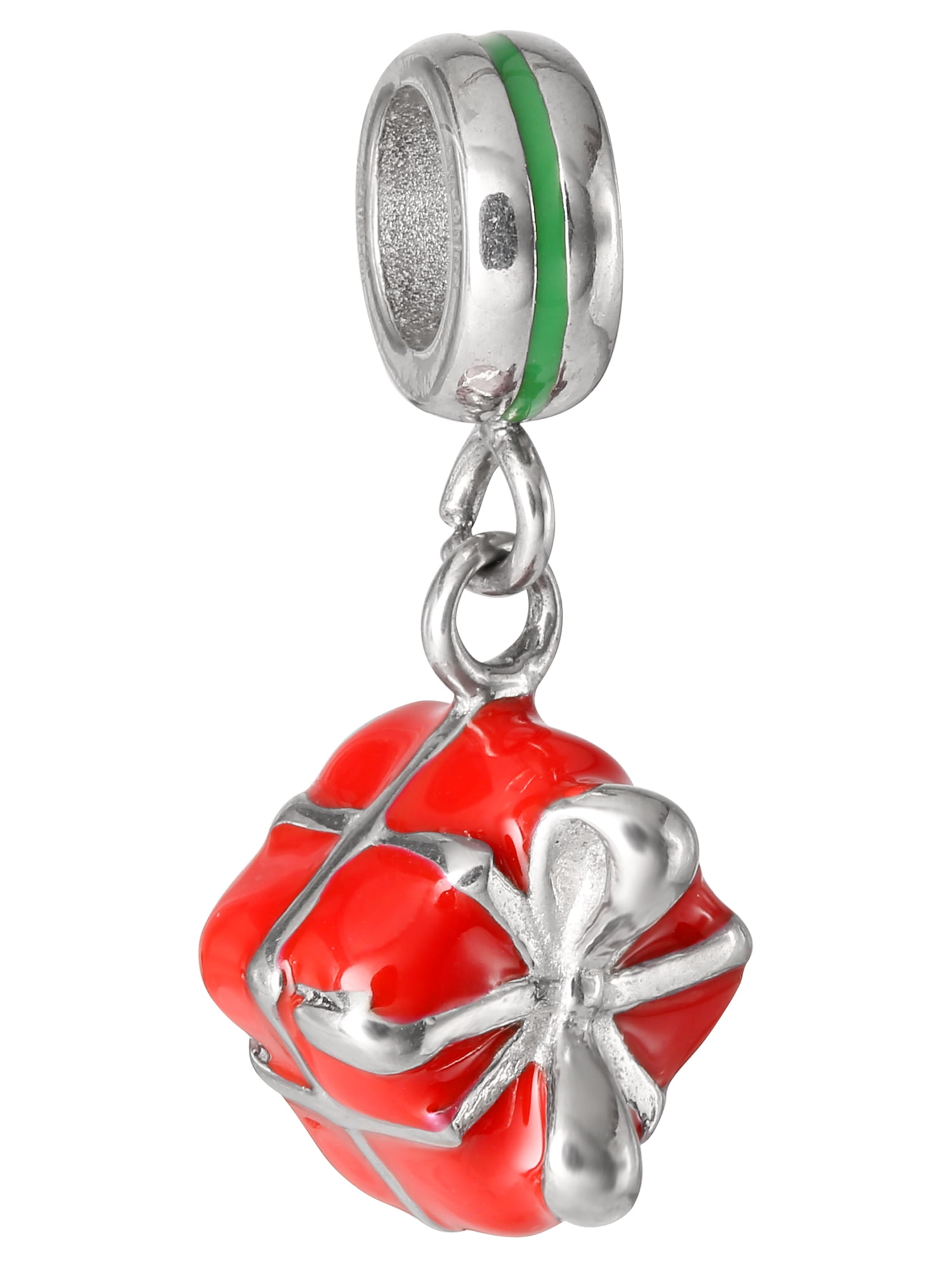 HALLMARK JEWELRY Connections from Hallmark Stainless Steel Gift Box Charm Dangle Bead