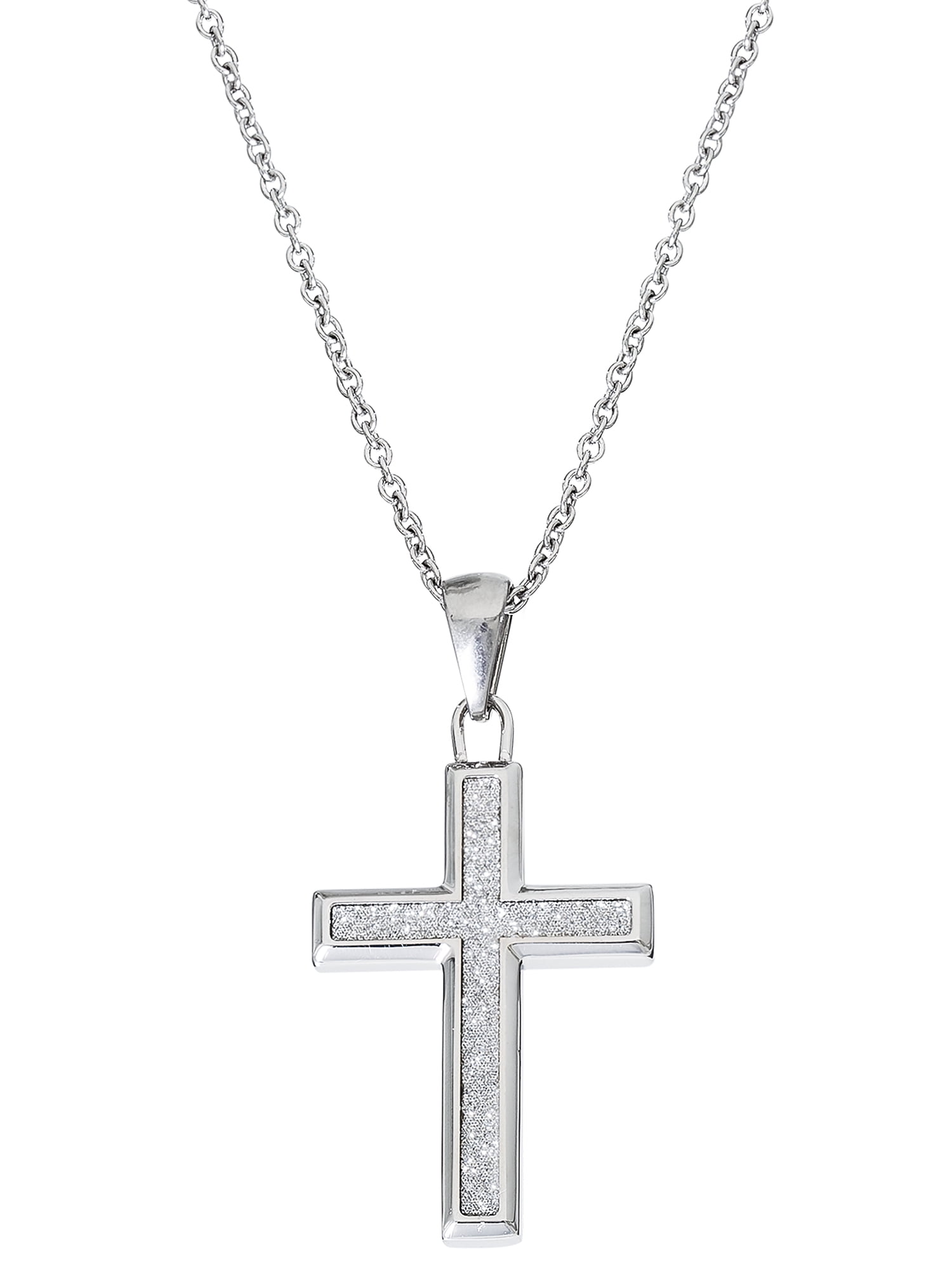 Glitter Paper Cross Pendant Stainless Steel, 18in Zimbabwe Ubuy