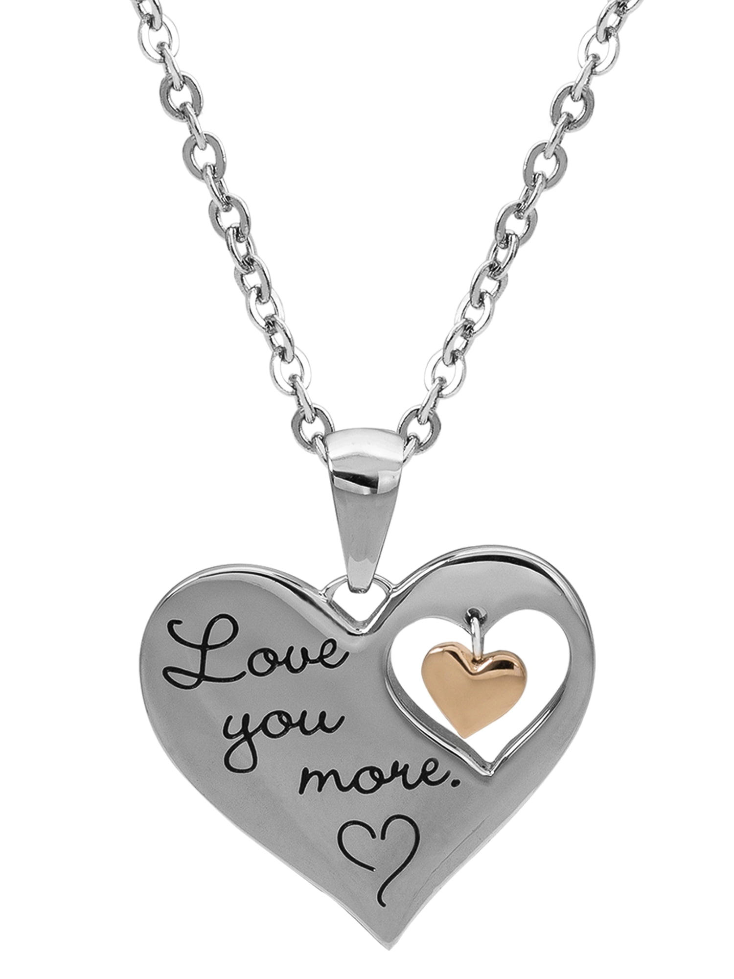 Connections from Hallmark Stainless Steel I Love You More Dangle Heart Pendant 18 5669ffe5 c224 4800 a417 b65f40eb8646 1.c46326c6b8491b58b40bfa742dc7cbba