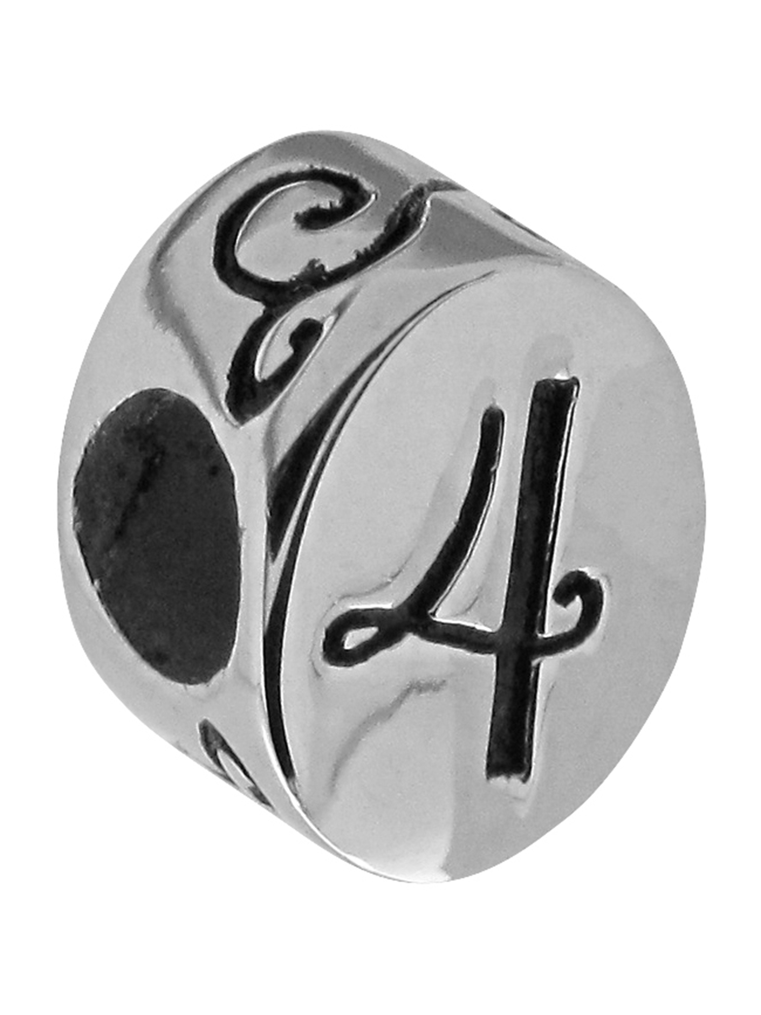 Connections from Hallmark Stainless Steel Number 4 Charm Bead - image 1 of 4