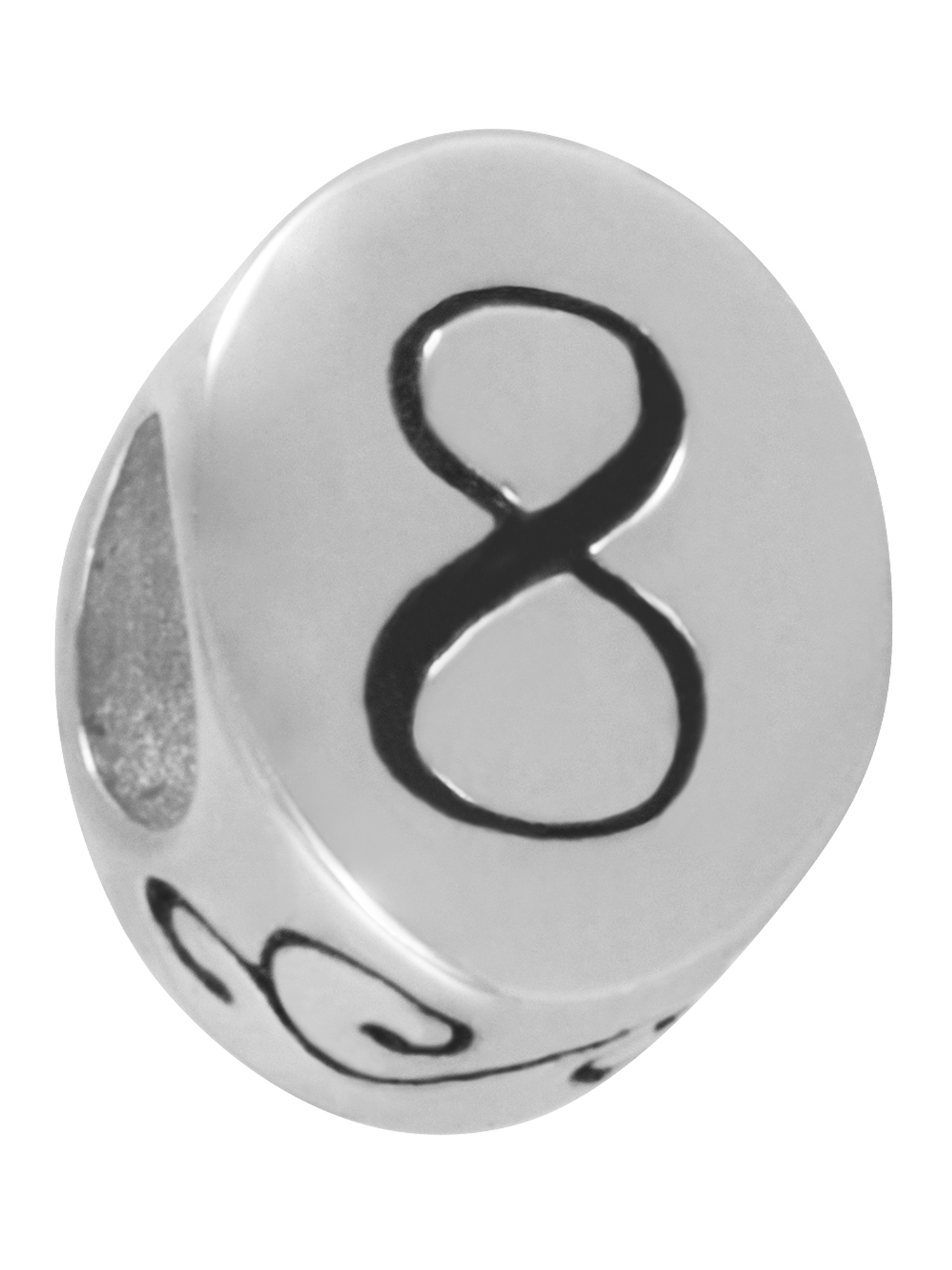 Connections from Hallmark Stainless Steel Number 8 Charm Bead - image 1 of 4