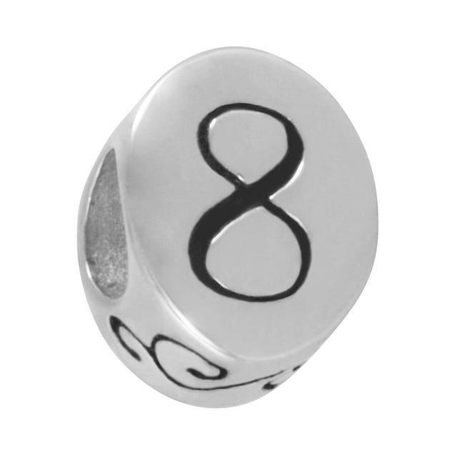 Connections from Hallmark Stainless Steel Number 8 Charm Bead
