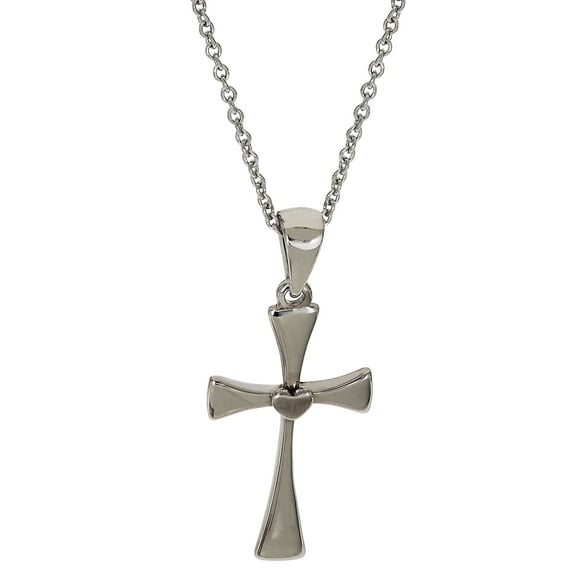 Connections from Hallmark Women's Stainless-Steel Cross 18' Pendant Necklace