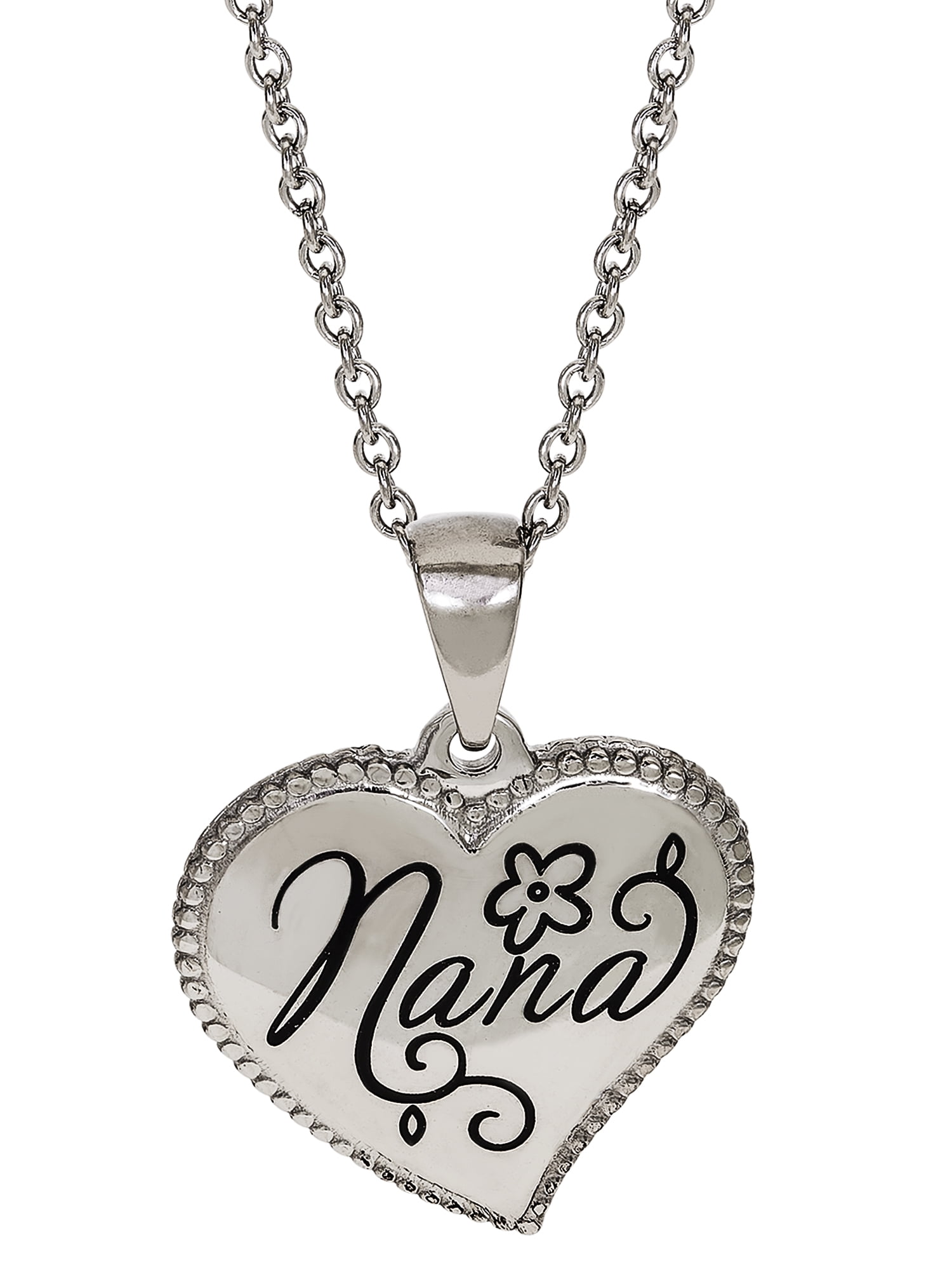 Connections from Hallmark Women's Stainless Steel Nana Heart Pendant, 18