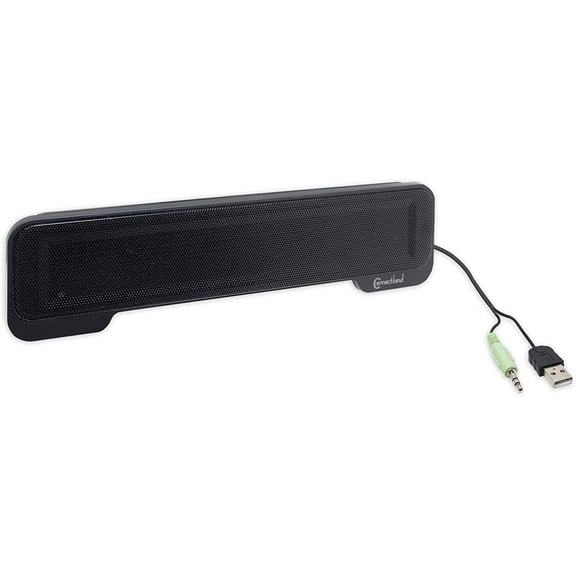 Connectland 1486-CL-SPK20138 USB Computer Speakers with Sound Bar Speaker System, Black