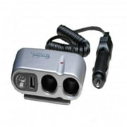 2-Port Car Sockets with USB 2.0 Port and Light