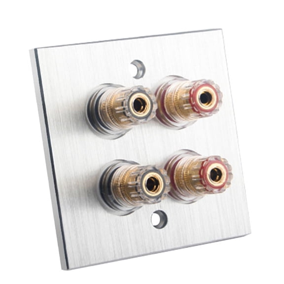 Connector Banana Wall Plate Banana Plug Binding Post Wall Plate Theater(Gold Banana Plug Binding Post)