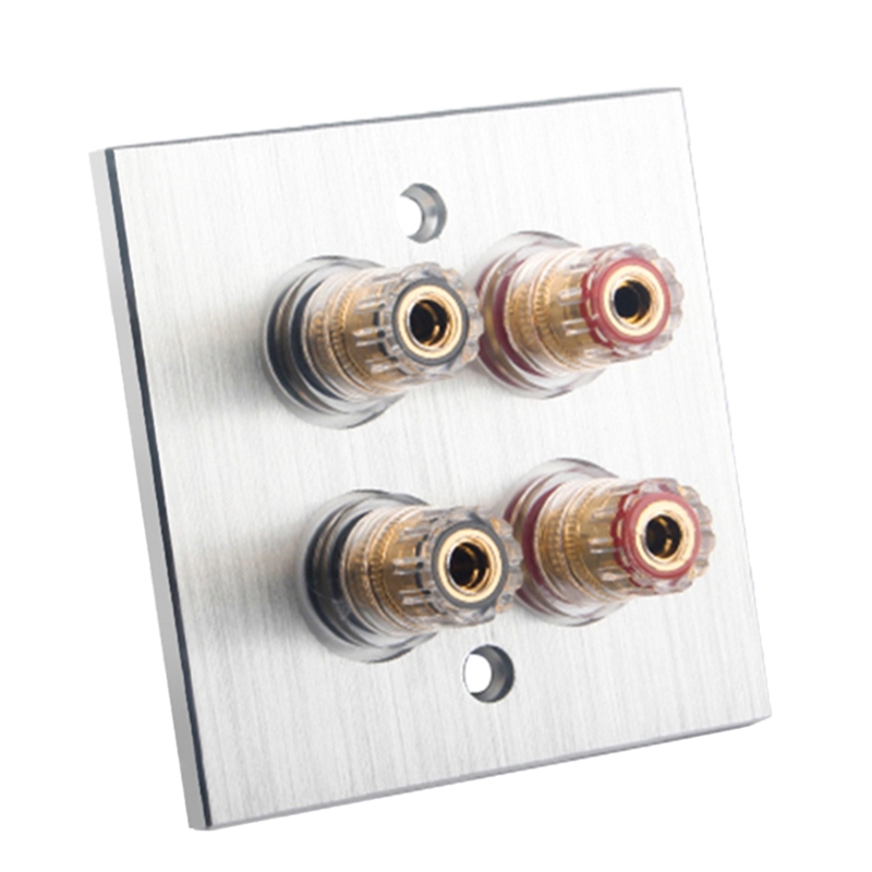 Connector Banana Wall Plate Banana Plug Binding Post Wall Plate Theater(Gold Banana Plug Binding