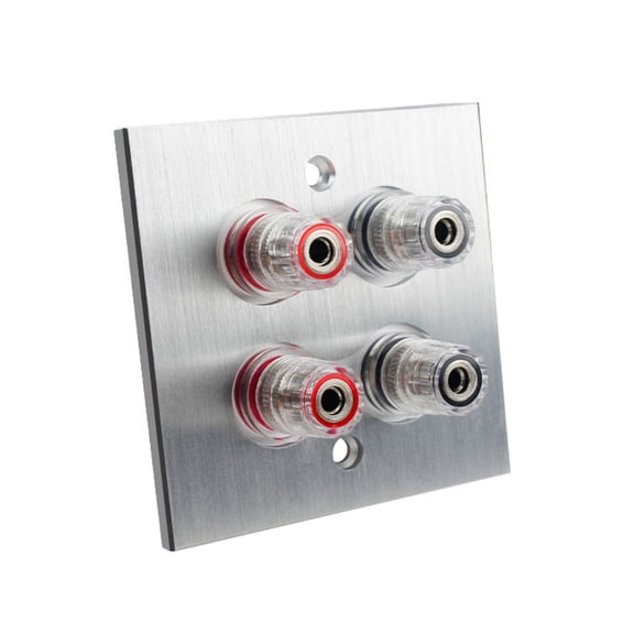 Connector Banana Wall Plate Banana Plug Binding Post Wall Plate in Aluminum Alloy for Speakers Home Theater