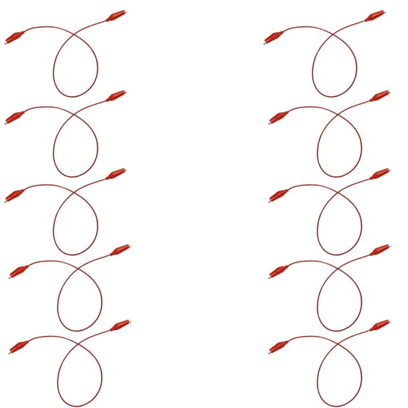 Connector Cords, 12 in., Alligator Ends, Pack of 10 Red Cords by Go Science Crazy