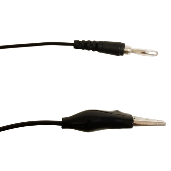 Connector Cords, 12 inch length, Banana Plug, Alligator Clip, Single Black Cord