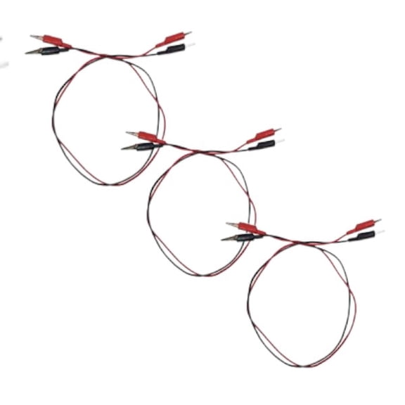 Connector Cords, Alligator/Alligator, 24 inch Length. Set 3 red and 3 black.