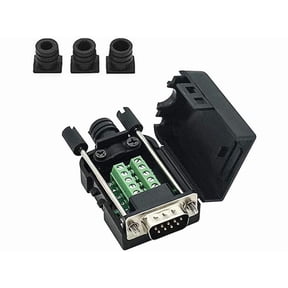 Connector DB9 RS232 D-SUB Male Serial Adapter 9-pin Port Adapter to Terminal Connector Signal Module with case(Male Connector, DB9 5+5 with case A)