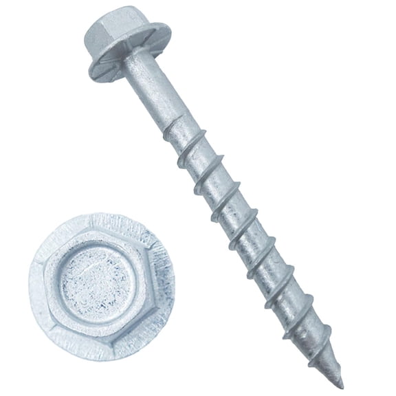 Connector Screws #9 x 1-1/2" Heavy-Duty Joist Hanger Screws, 1/4" Hex Head with 0.37"-Dia, Prem-Galvanized Resists Wear and Corrosion-Resistant, Replace 9112R500 and 10D Nail,(500-Qty)